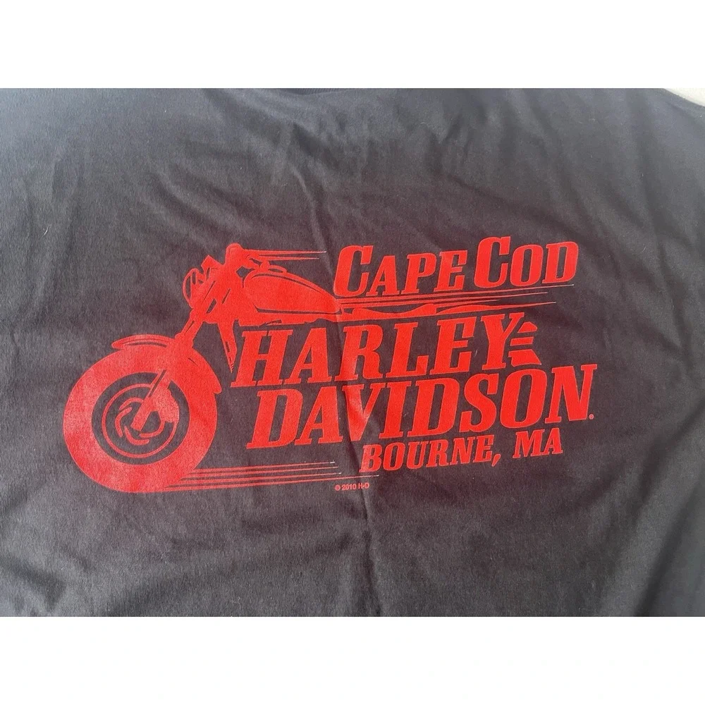 Harley Davidson Black Tshirt Cape Cod MA Christmas Lights‎ Size XL - Picture 5 of 5